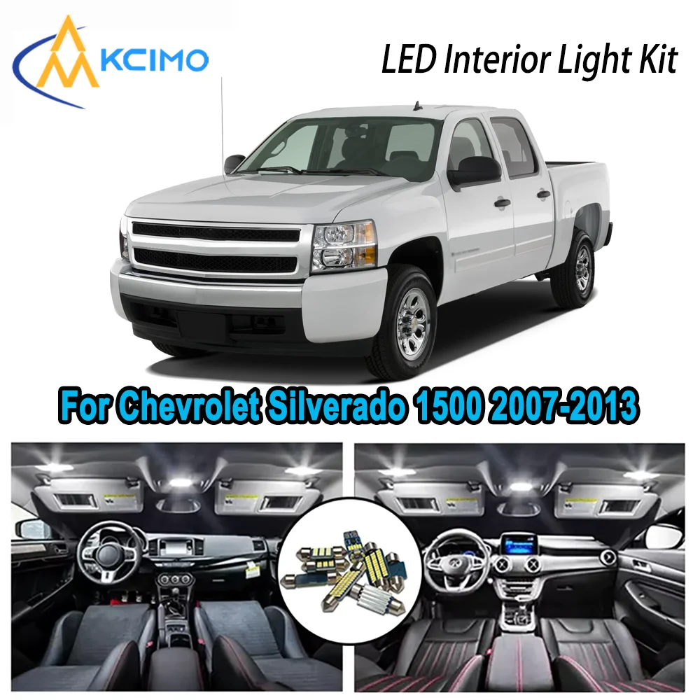 

High-Quality LED Interior Kit for Chevrolet Silverado 1500 2500 2007-2013 Premium Error-Free Dome Map Trunk Automotive Lamps
