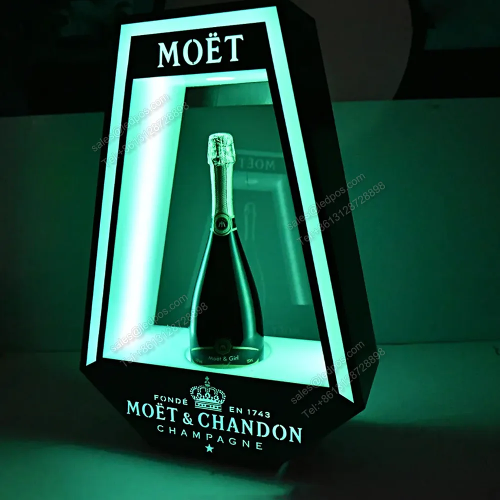 

Nightclub LED Lighted Chandon Bottle Glorifier Bucket MoetCrown Champagne Bottles Presenter VIP Bottles Basket Rack Service Tray