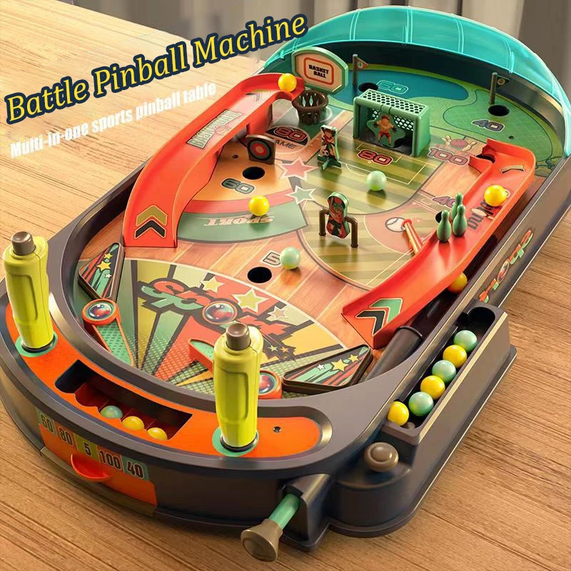 Juego de máquina de pinball para niños, juguete de mesa interactivo para padres e hijos, juego de batalla de reacción y coordinación mano-ojo para fiesta en casa