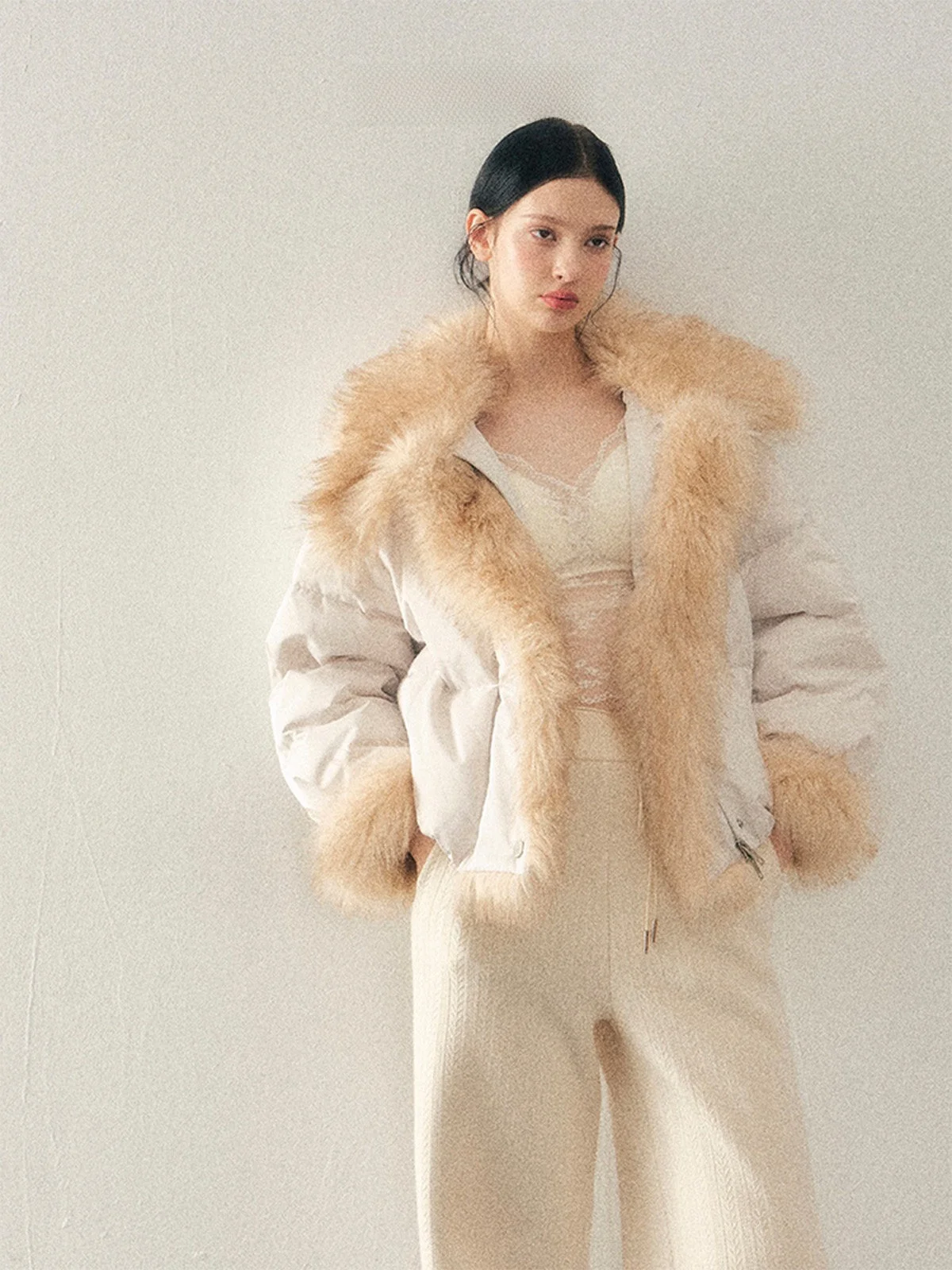 

Aomalm Thiened White Du down Puffer Jaet женское зимнее пальто с теплым меховым воротником, повседневная нейлоновая ткань, длинная молния све