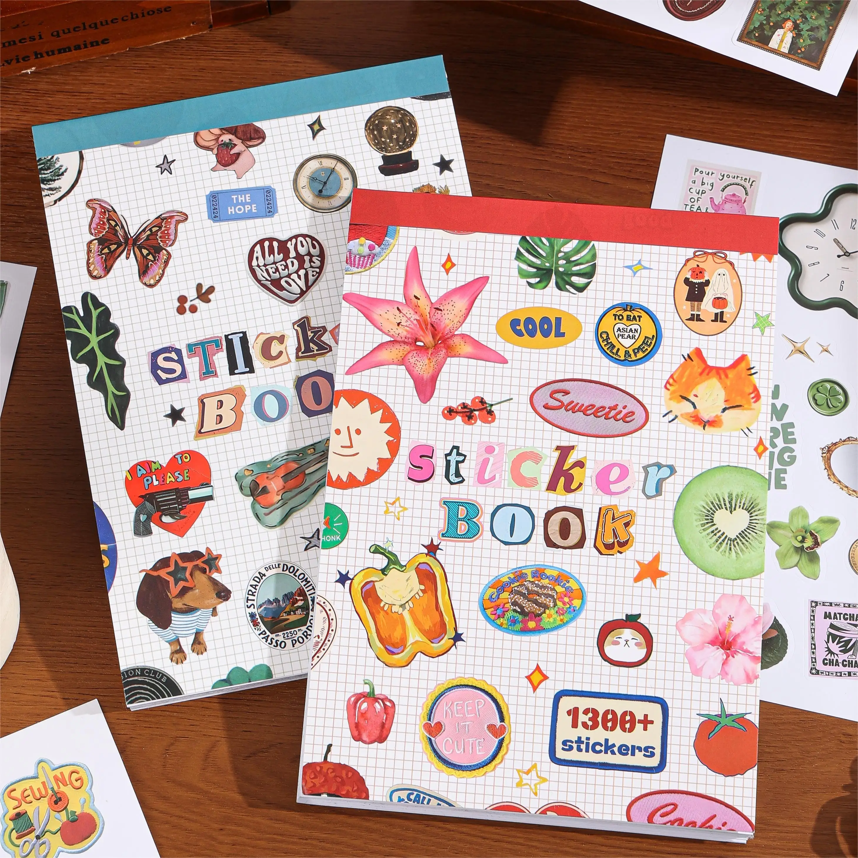 1300Pcs INS Style Cute Stickers, Aesthetic Waterproof Decorative Stickers for Journal Planner Scrapbook and DIY Scrapbook Diary