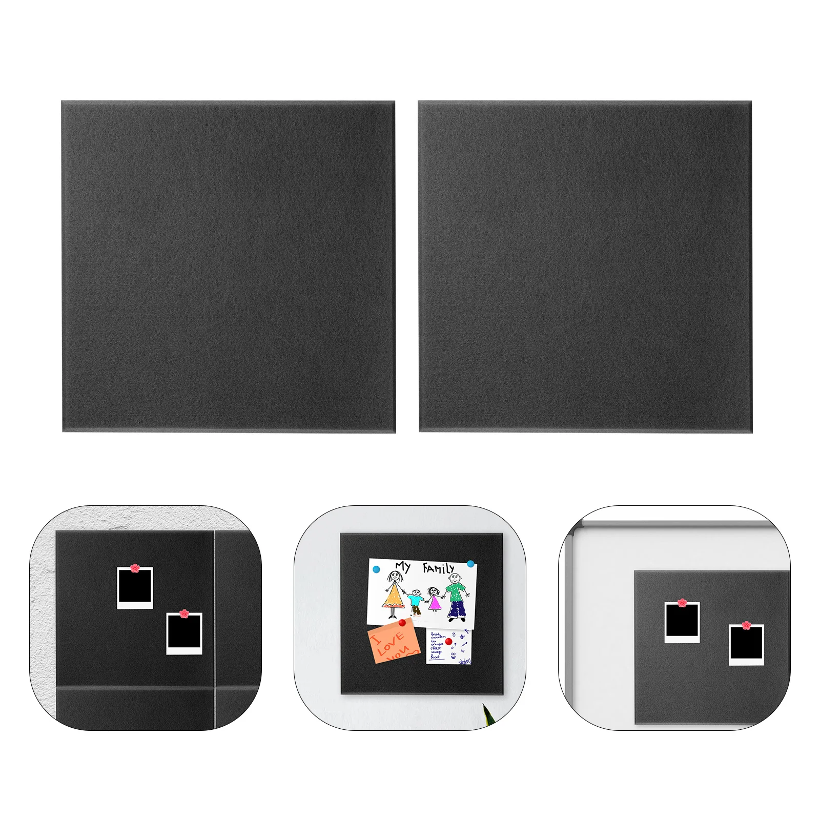 4 قطعة لوحة إعلانات مربع اللباد ذاتية اللصق بلاط الحائط ملصقات مذكرة لمكتب غرفة نوم مكتب بلاط الحائط اللباد #1