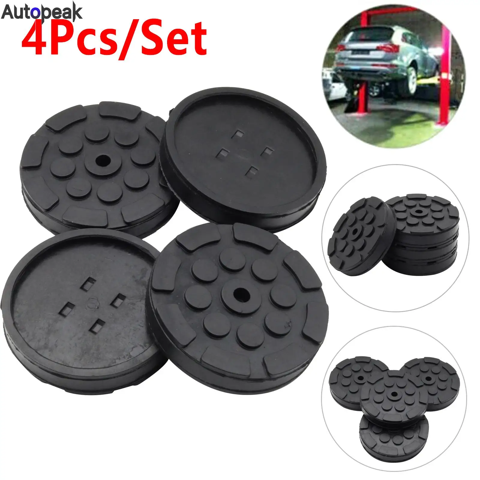 Universal Car Lift Jack Stand Rubber Pads 120mm Diameter Car Jack Rubber Pad Frame Protector Adapter Jacking Tool Accessories