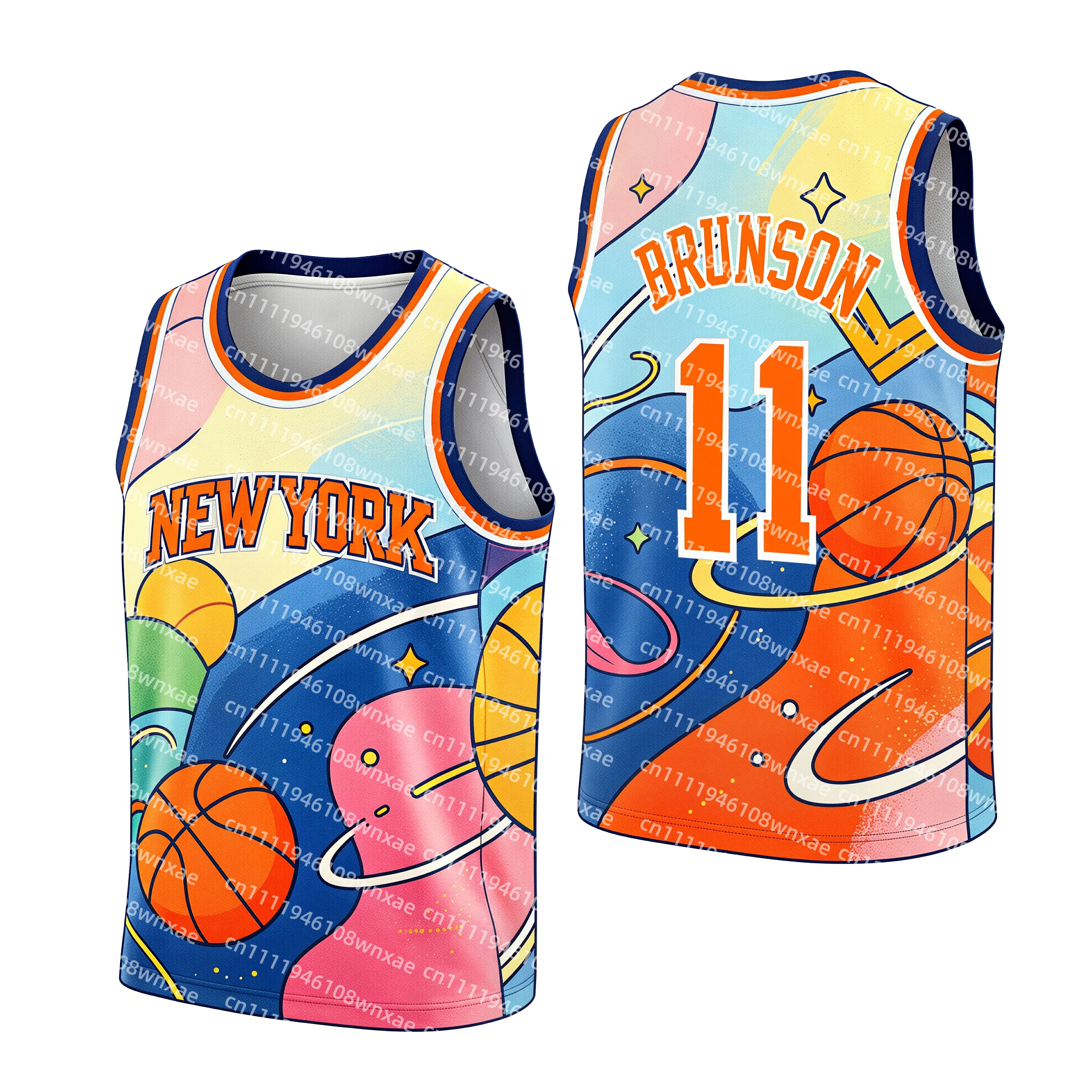 Explosions NO.11 Brunson Basketball Quick-drying Vest Parent-child Sleeveless O-neck Basketball Graphic Personalized Jersey