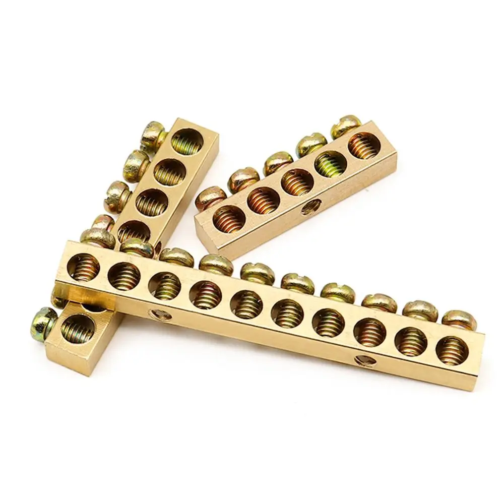 Copper Wire Connector Multi-specification With Hole Screw Brass Connection Row Brass Row Junction Box Power Distribution Cabinet