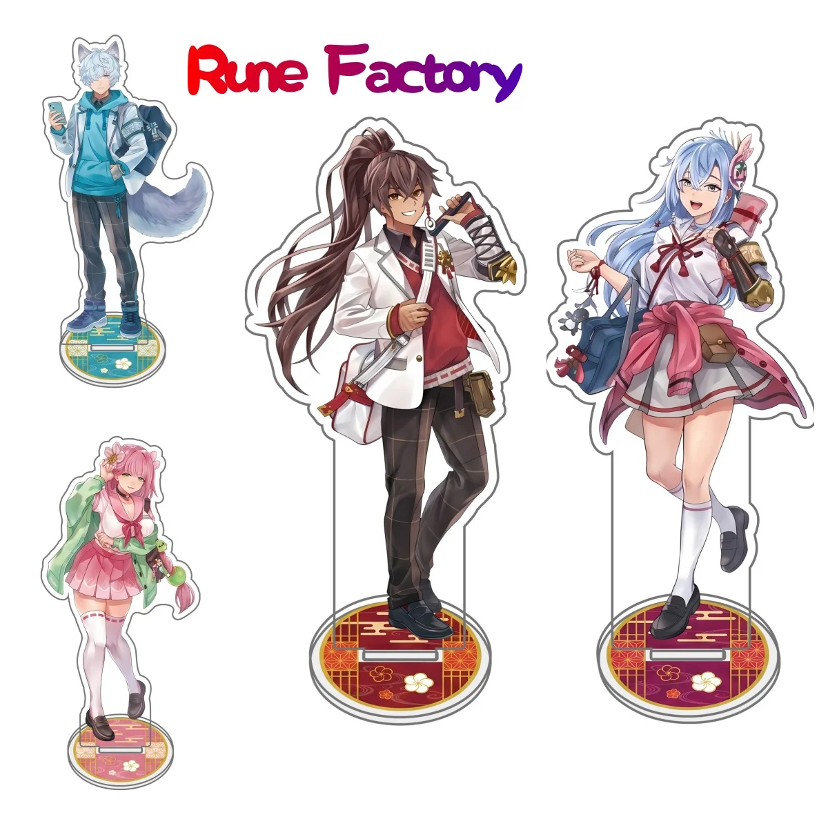 Game15cm Rune Factory Guardians of Azuma Acrylic Stand Subaru Kaguya Uraraka Fubuki Cosplay figure Stand Plate key chain Gifts