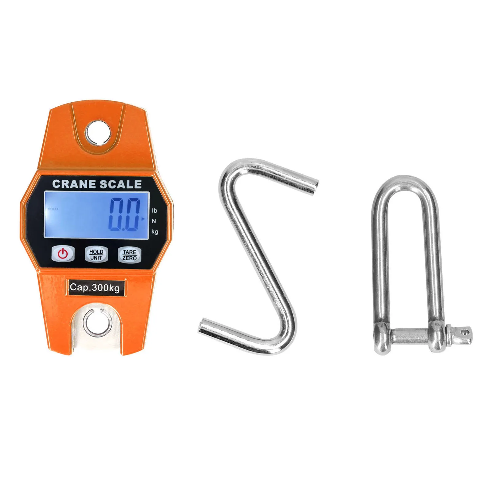 

LCD Digital Hanging Scale Handheld 300Kg Mini Crane Scale 3 Weighing Modes 20mm Display Farm Fishing Outdoor Crane Scale Tools