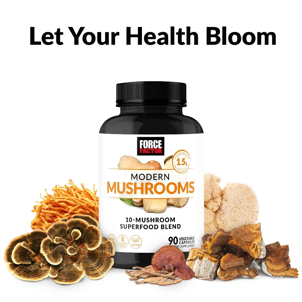 

Modern Mushrooms Capsules, Mushroom Supplement To Support Energy, Focus, Immunity, & Digestion 90 Vegetable Capsules