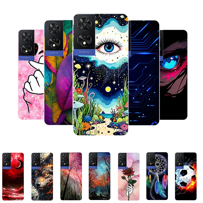 

For TCL 505 Case T509K T5094 Soft Silicone Wolf Marble Flowers Fundas For Cover TCL 505 Phone Case TCL505