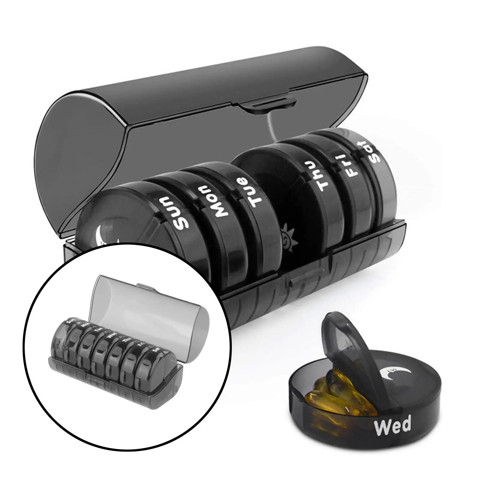 7 Day Pill Organizer with Morning Evening Compartments Travel Medicine Storage Box for Supplements Vitamins and Pocket Use