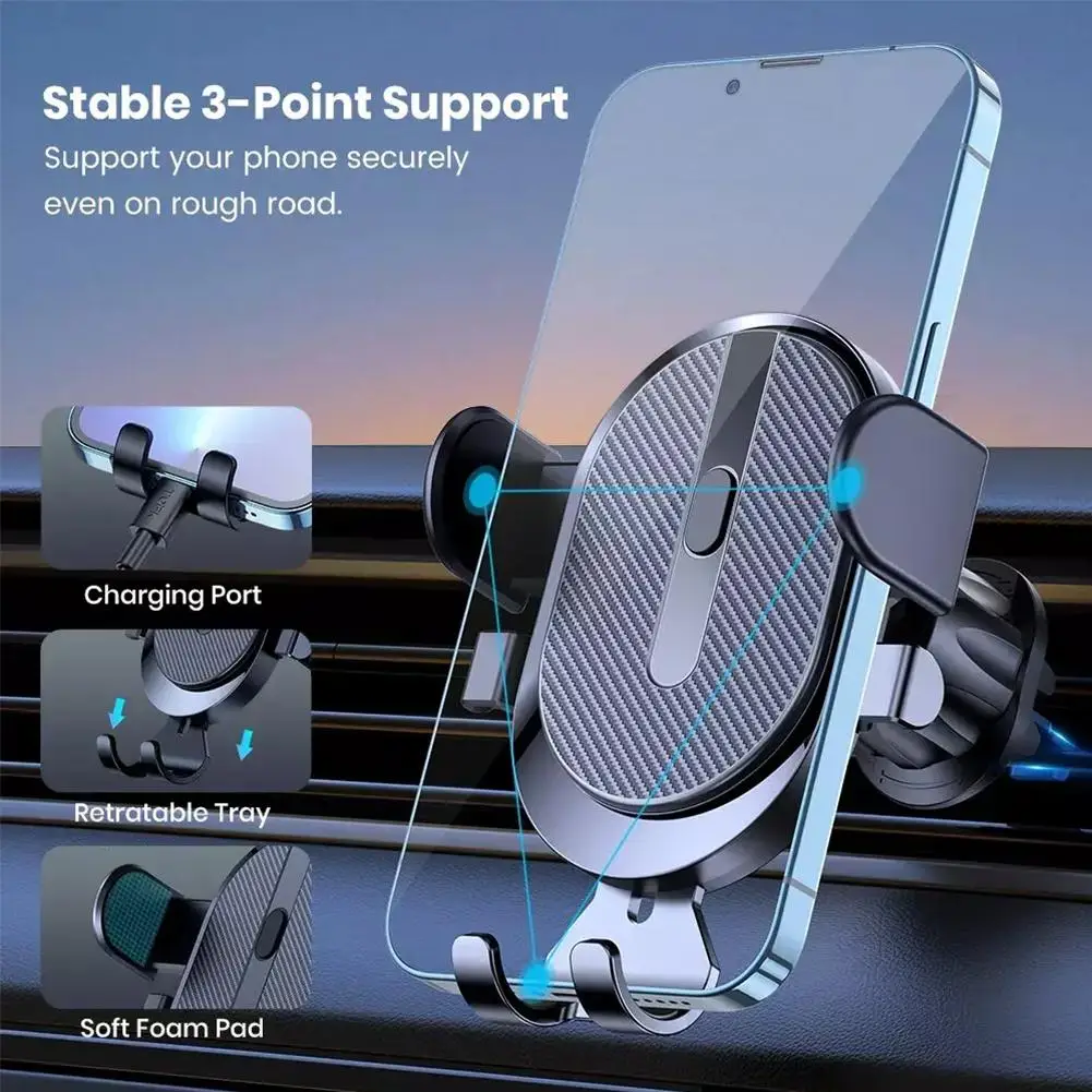 Car Phone Holder Mount Universal Phone Holder With Hook Clip For Car Air Vent Compatible Support For Mobile Interior Parts M3u6