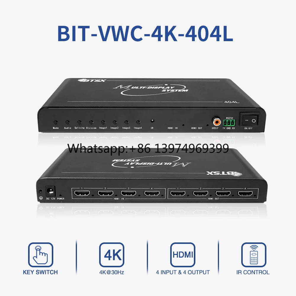 4 Channel 1080P HDMI Input 4 Channel 1080P HDMI Output Video Wall Splitter & Splicing Controller with HD Processing Chip