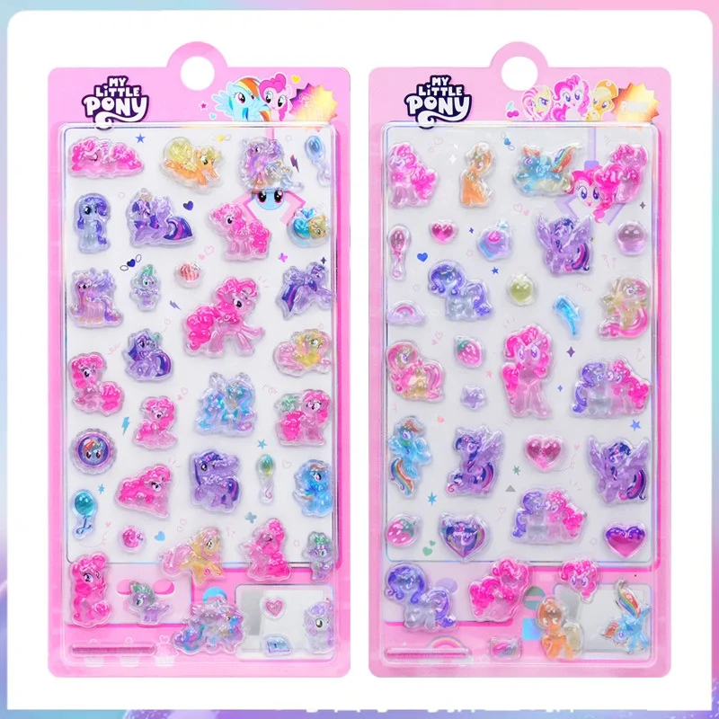

Kawaii My Little Pony 3d Relief Sticker Cute Crystal Diy Mobile Phone Case Decoration Sticker Student Hand Account Stickers