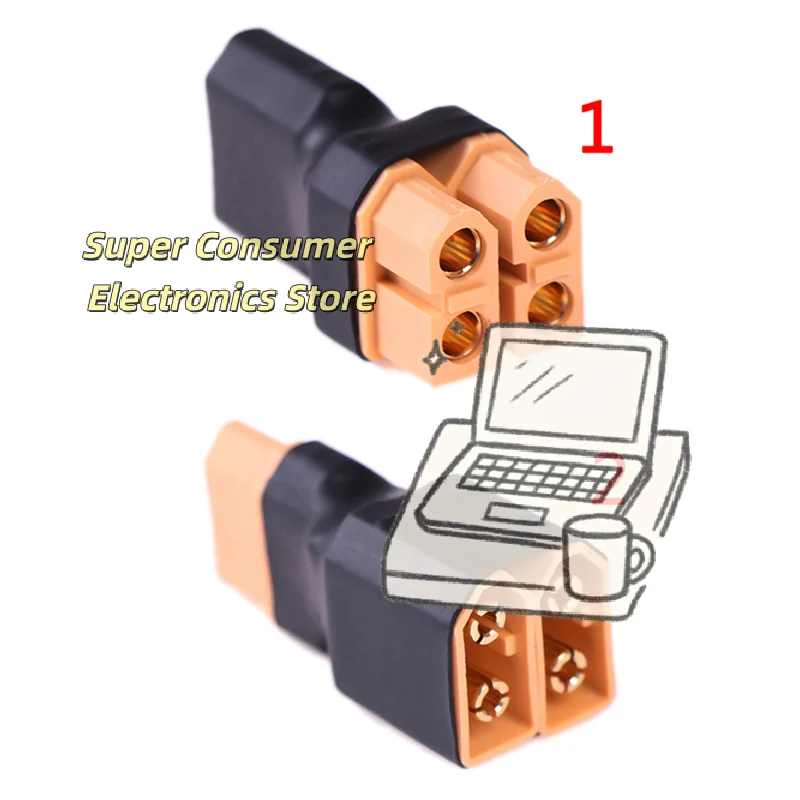 XT60 Parallel Adapter for 2-3 Lipo Batteries Safe Connection, High Current Support for Drones,FPV&Power Tools Anti-Spark Design