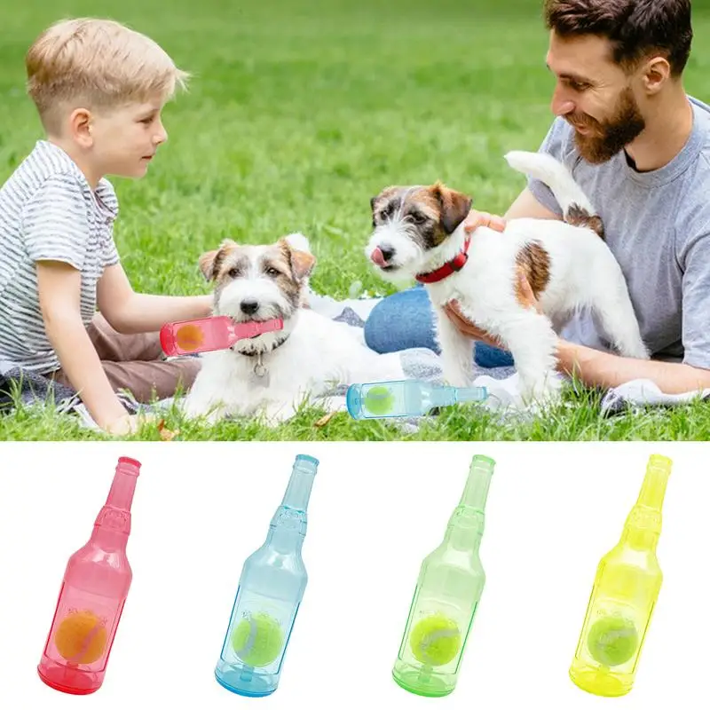 Dog Toy Puppies Chew Toy Interactive Squeaky Toy Bite-resistance Wine Bottle Shape Teeth Grinding toy pet Training Supplies