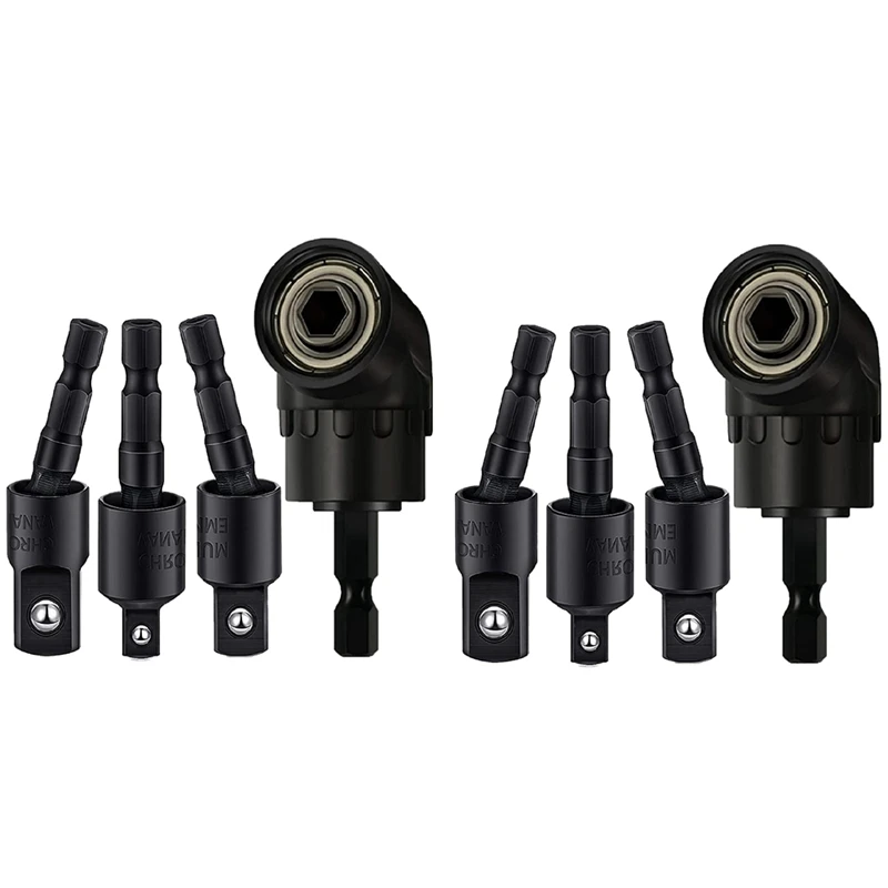 4 In 1 Impact Drill Extension Rod Short Crutches Hex 105 Degree Angle Drill Short Crutches Black Short Crutches