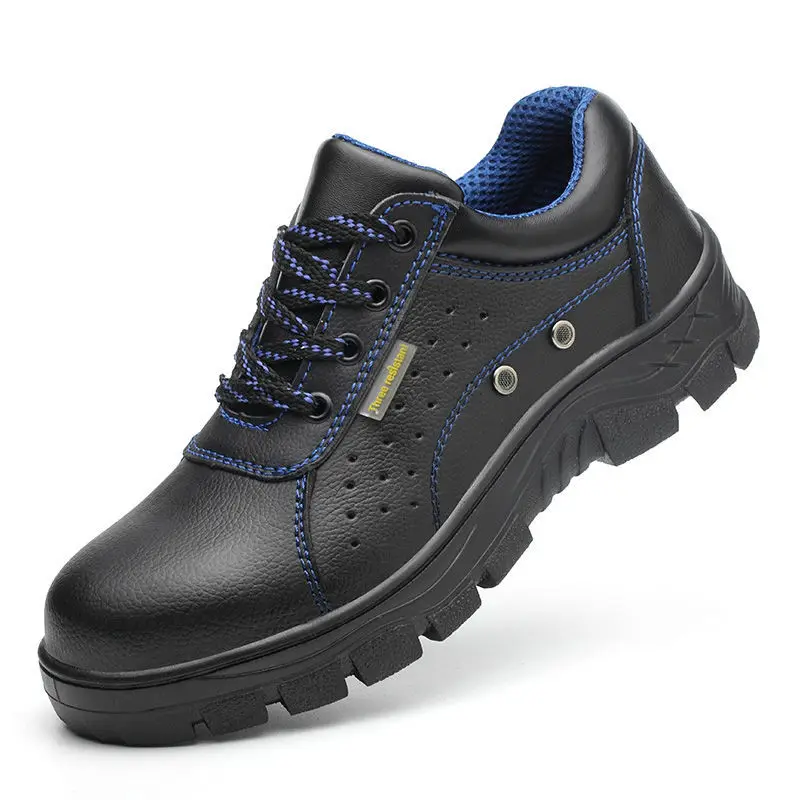 Labor protection shoes anti-smash anti-puncture breathable steel protective work shoes anti-slip wear-resistant safety shoes D48