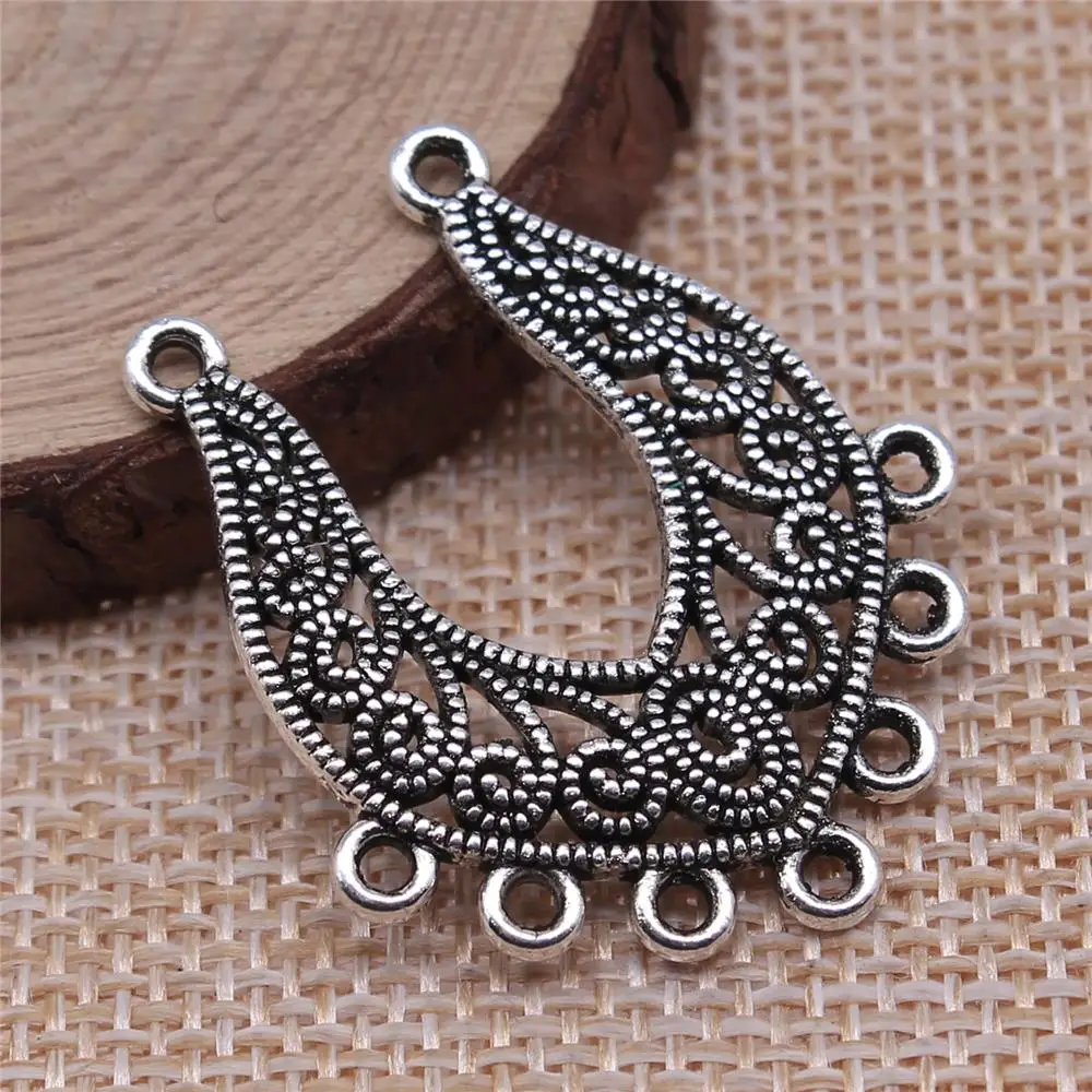 

50pcs 36x30mm Chandelier Earring Connectors Antique Silver Color For DIY Jewelry Making Jewelry Findings Jewelry Accessories