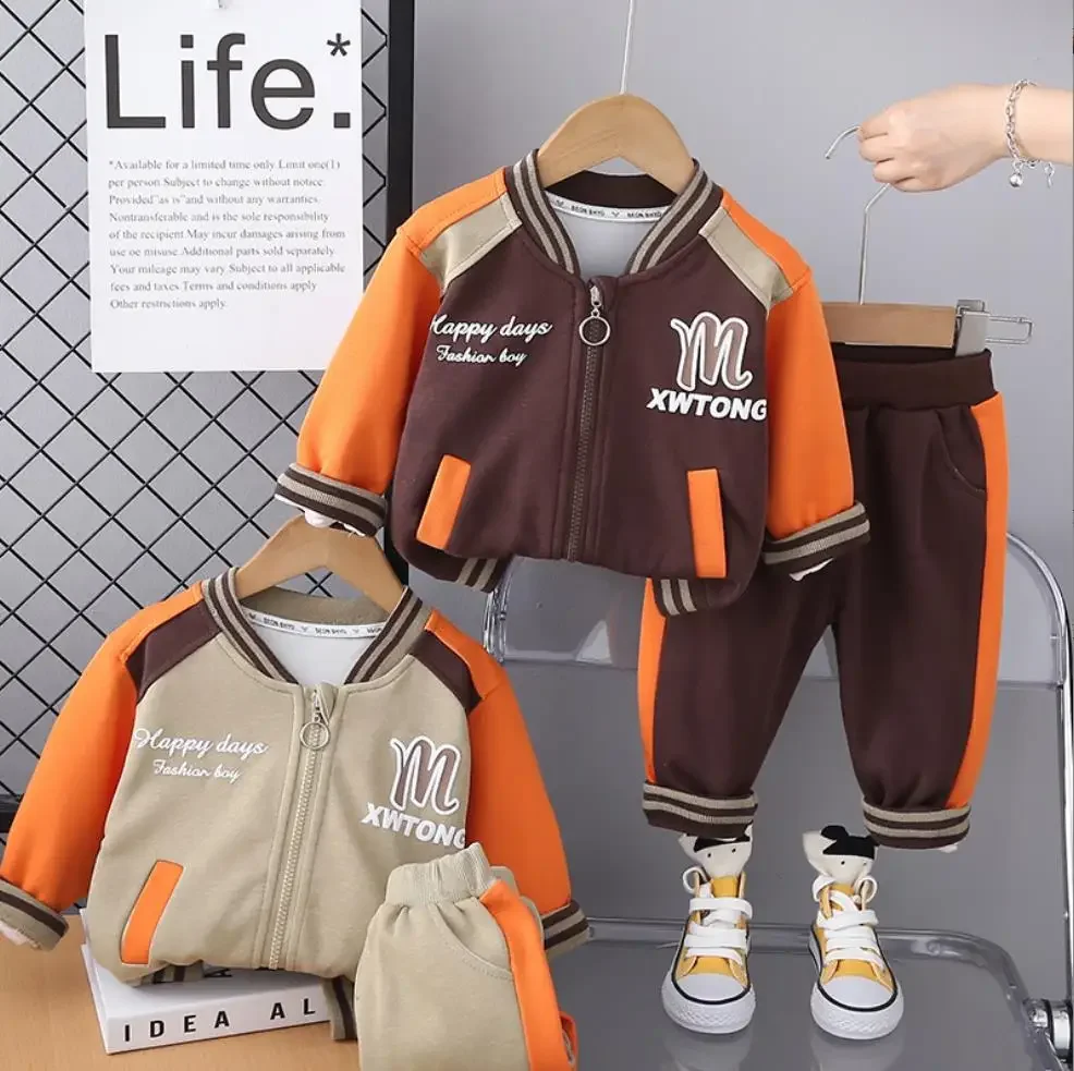 

Toddler Boys Outfits Set Spring Autumn Baby Boy Clothes 1 To 5 Yeras Cartoon Colorful Bear Athleisure Baseball Jackets and Pants