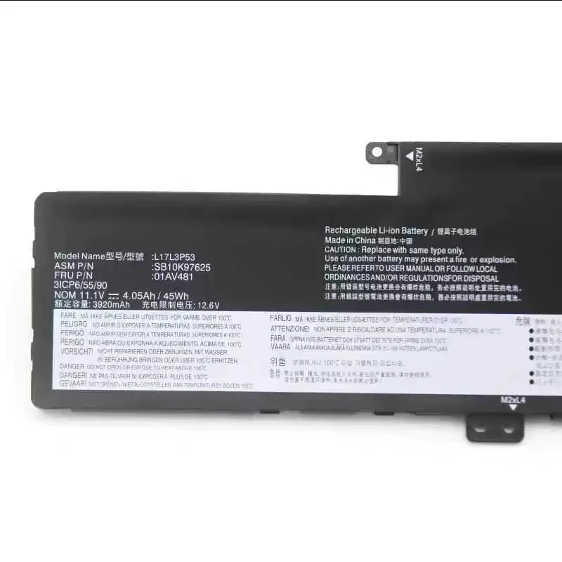 Laptop Battery L17L3P53 L17M3P55 L17C3P53 01AV481 01AV483 SB10K97627 SB10K97625 For S2 L380 L390 2018 Series 11.11V/4120mAh/45Wh