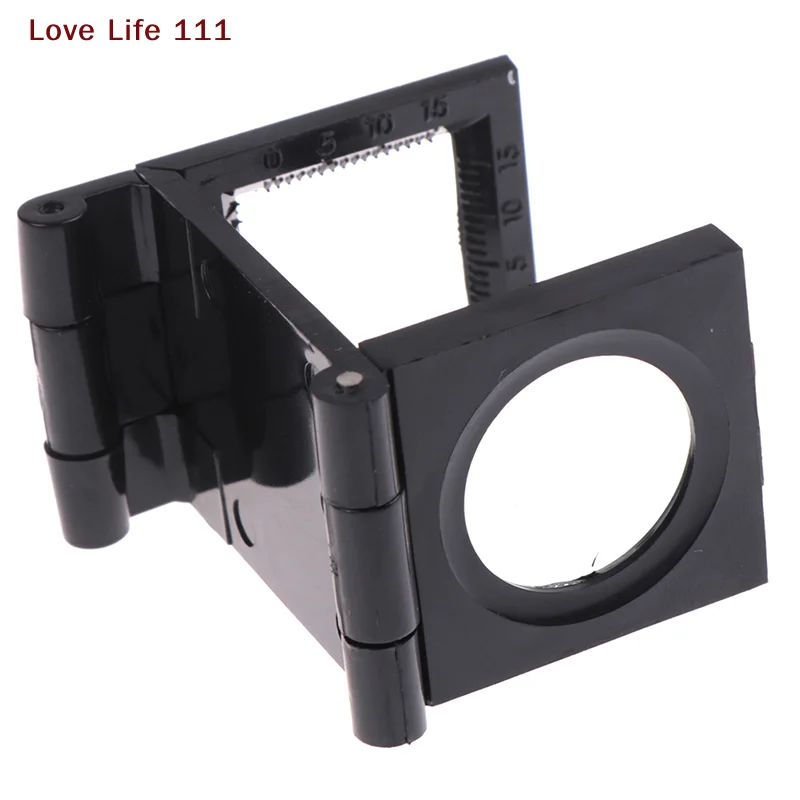 New 10X 28mm Folding Magnifier Stand Loupe with Scale for Textile Optical Glass Tool