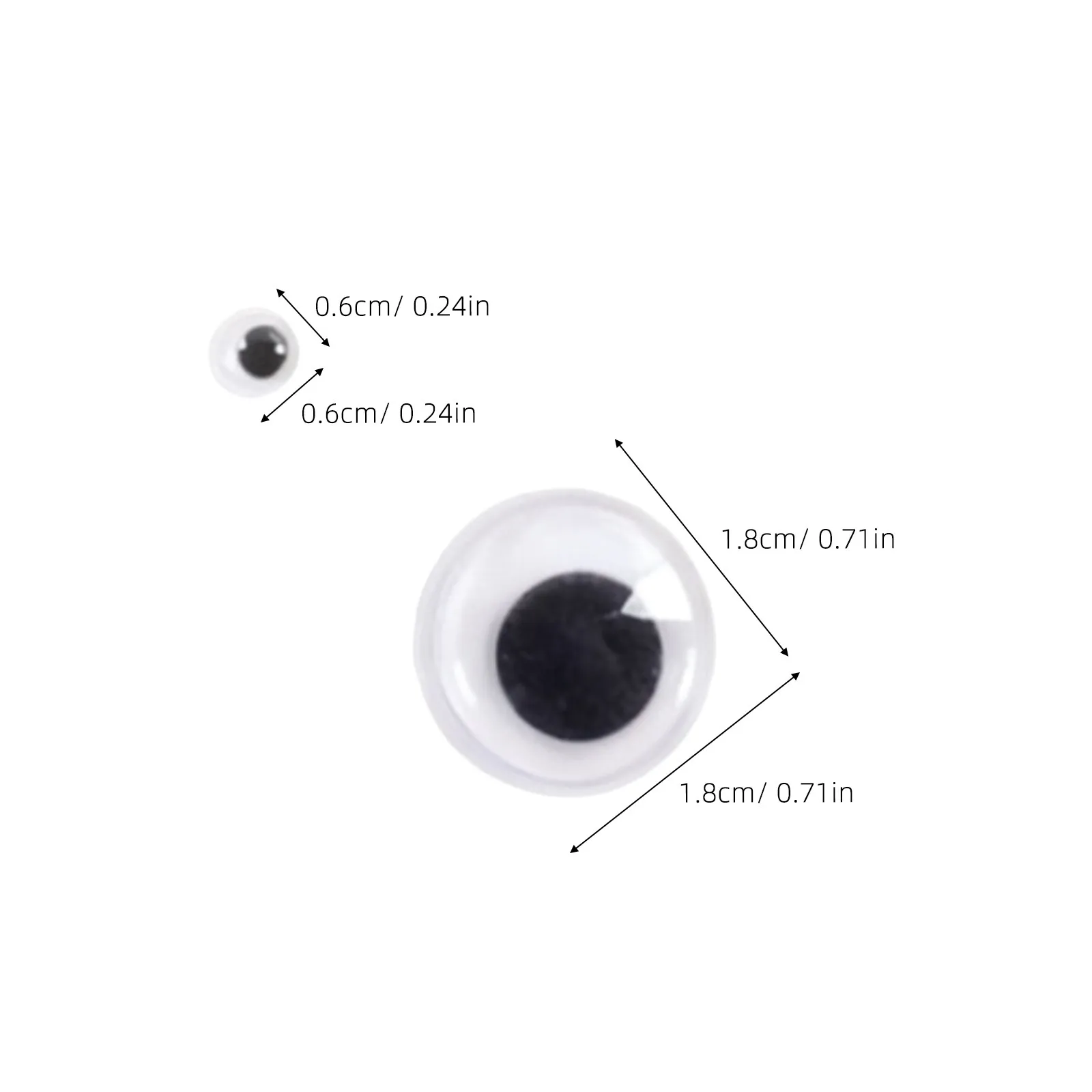 750Pcs Self Adhesive Wiggle Eyes Multi Colored Sizes 6-18Mm Craft Supplies DIY Art Projects Plastic Safety Moving Eyes