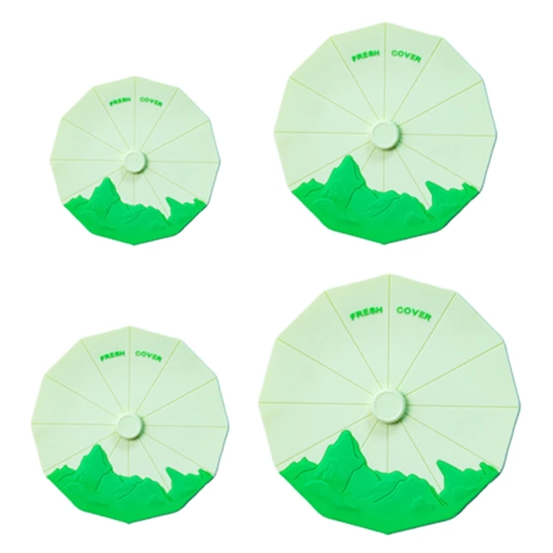 Set 4 coperchi per ciotole in silicone Copri alimenti resistenti calore Coperchi elasticizzati a prova perdite