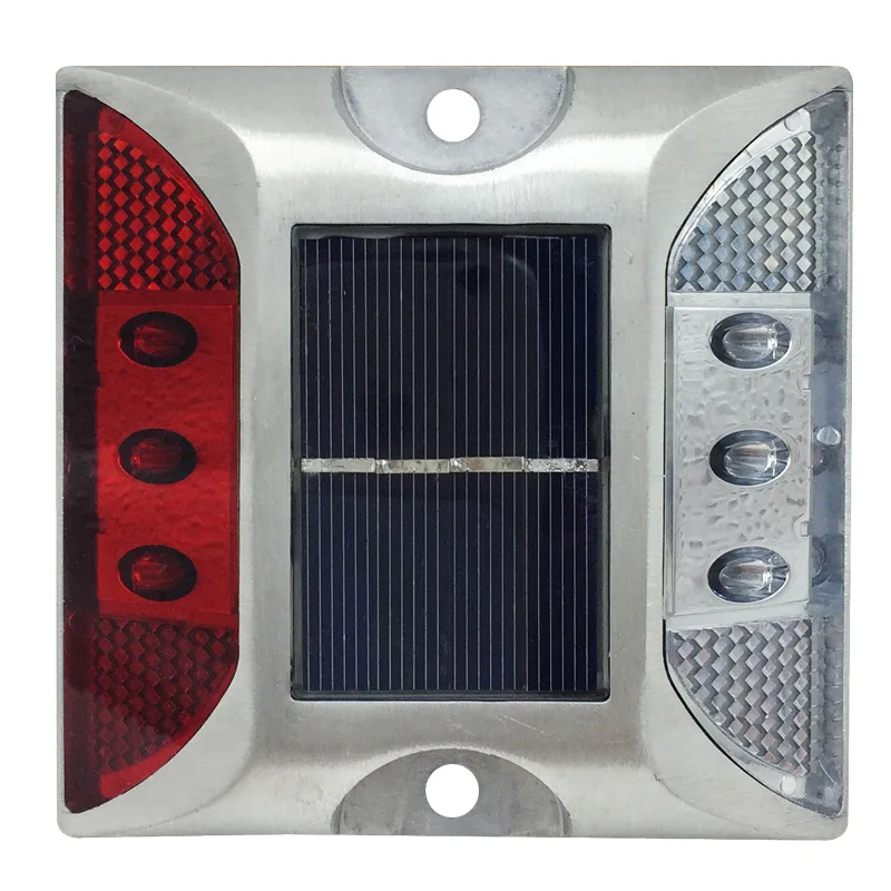 Two-color Flash Light Road Surface Raised Reflective Warning Light Solar Cast Aluminum Road Nail Highway Night Indicator Light