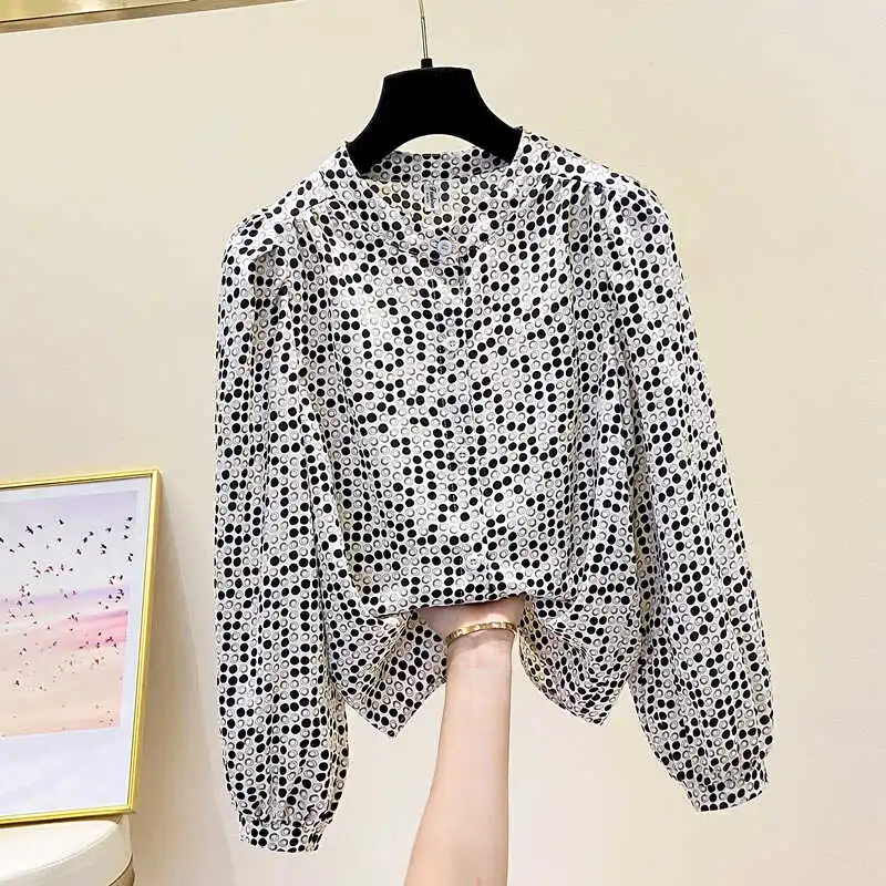 

Faionable Long Sve Chiffon irt Women's Spring New Sle Youthful Ele Slimming Simple Design Commute Sle irt