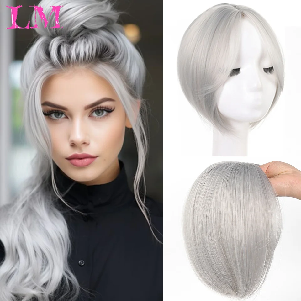 

LM Natural Human Hair Bangs for Women 100% Real Human Hair Fringe Clips in Extensions Korean Side Bangs False Bangs