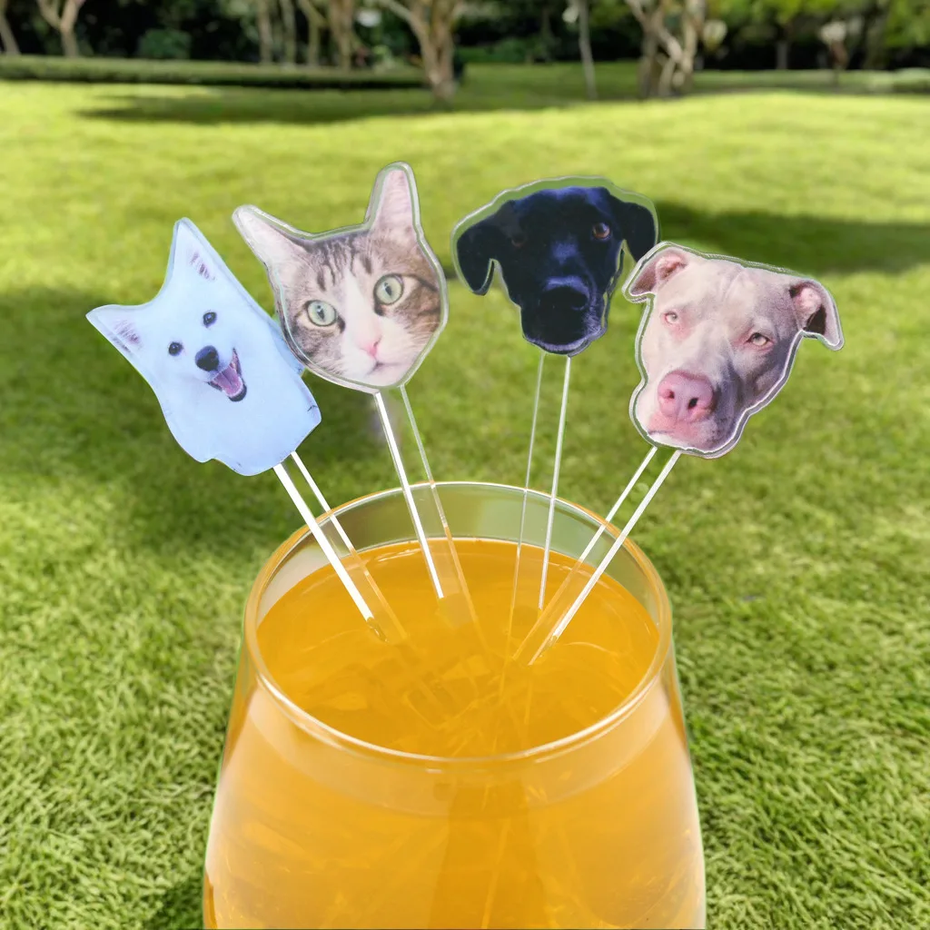 Personalized Cocktail Stirrers Wedding Table Decoration Acrylic Party Drink Stirs Baptism souvenir Custom Pet Drink Stir