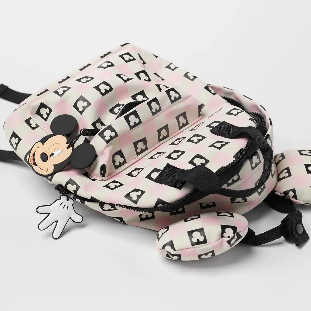 Disney Cartoon Minnie mochila infantil, mini mochila escolar para meninas e meninos, bolsa de ombro fofa, nova