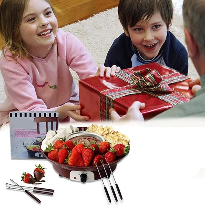 

Fondue Pan Set Fondue Pot Set,Electric Chocolate Fondue Maker with 4 Forks, Cheese Melting