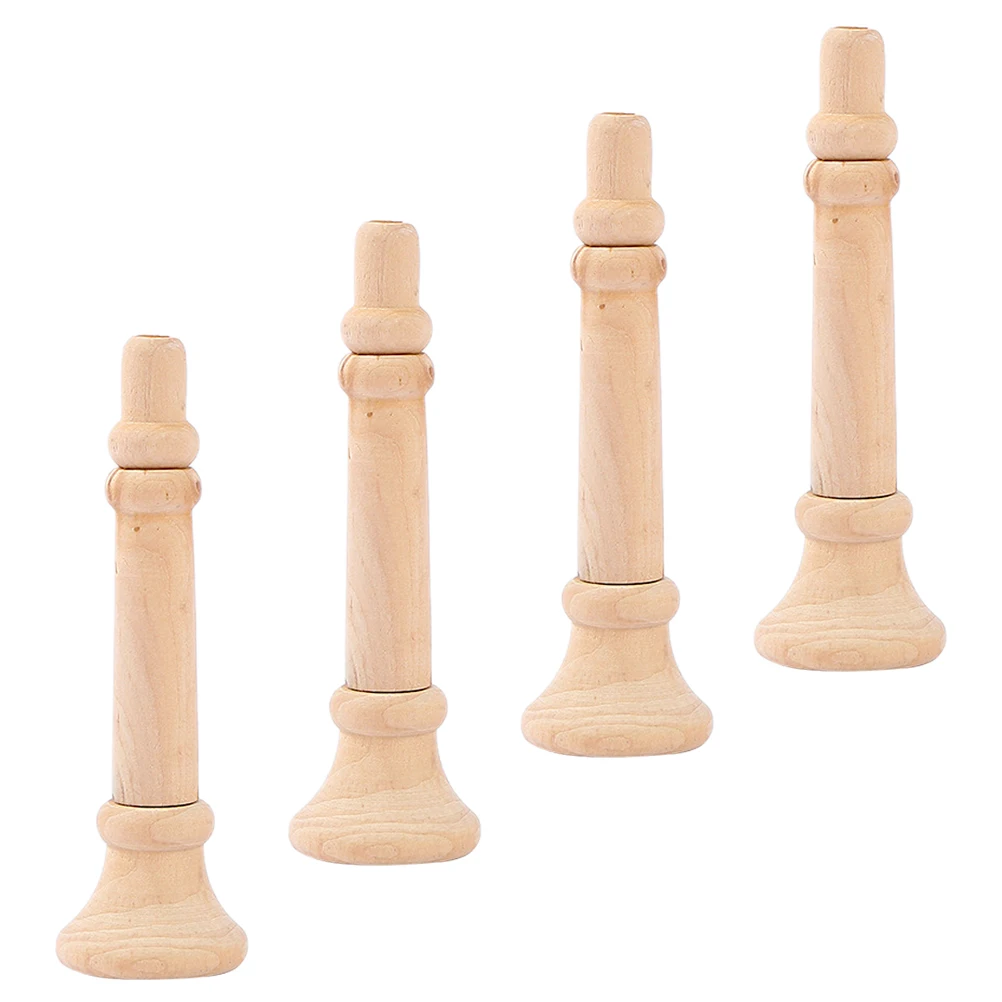 

4 Pcs Wooden Horn DIY Materials s Handicraft Adornments Christmas Crafts Musical Decorate