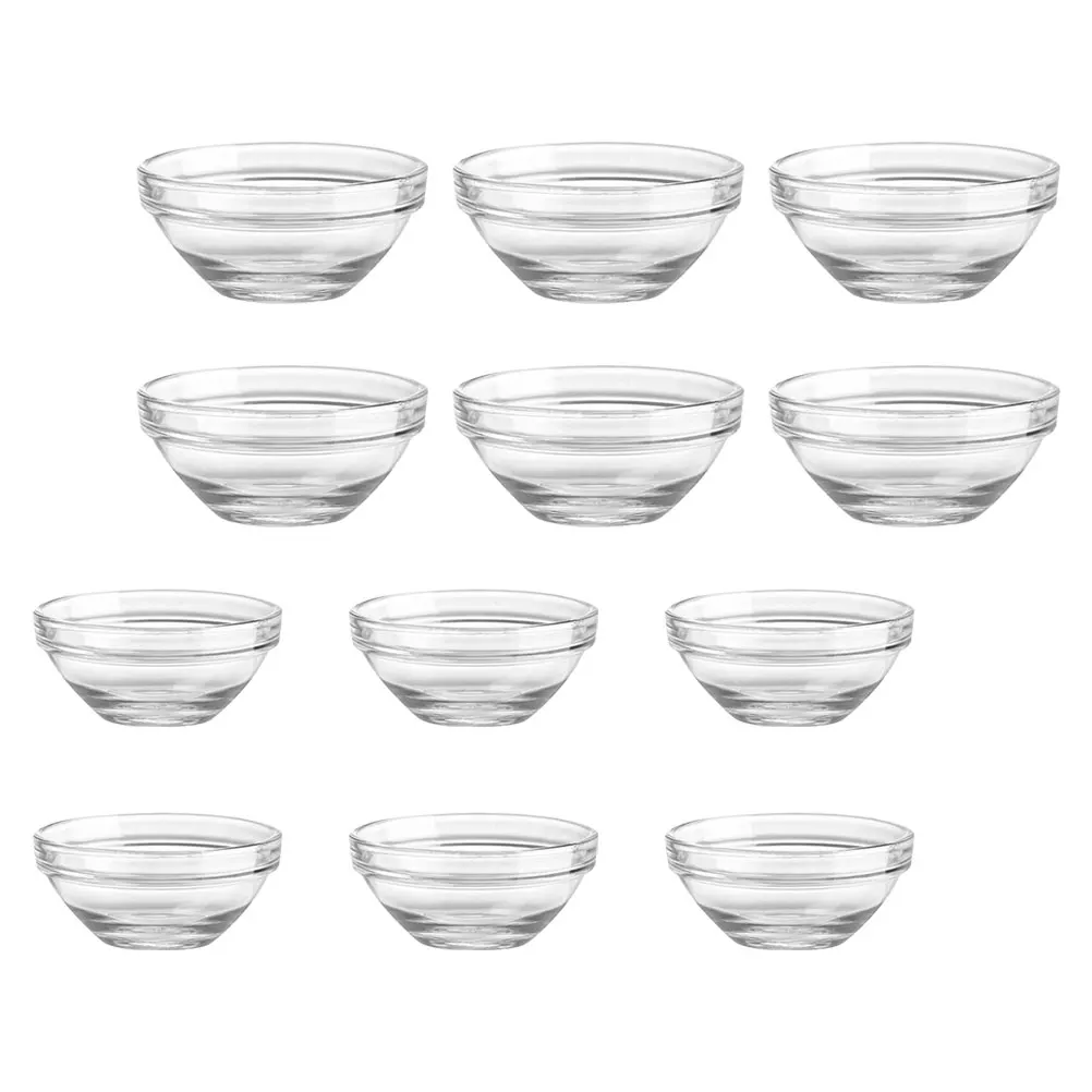 12Pcs Hochwertige Glas Ramekins Küche Schüsseln Kompakte Praktische Dessert Pudding Gelee Schüssel Lebensmittel Schüsseln Transparente Glas Ramekins