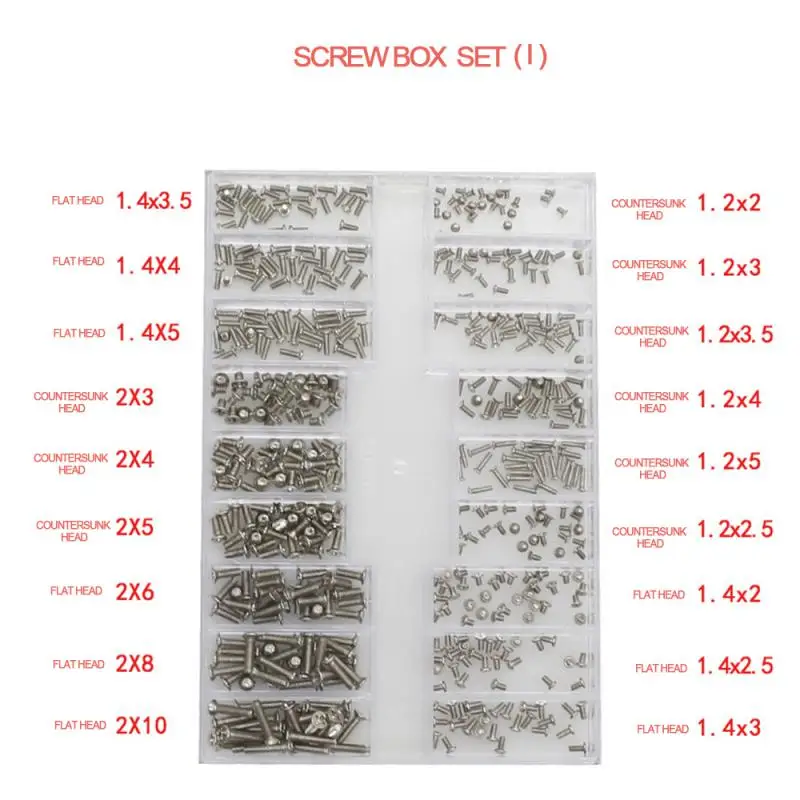 Types Mini Screw Nuts Kit Laptop Computer Assemble Repair Screws Fastener Set For Repairing Sunglass Phone
