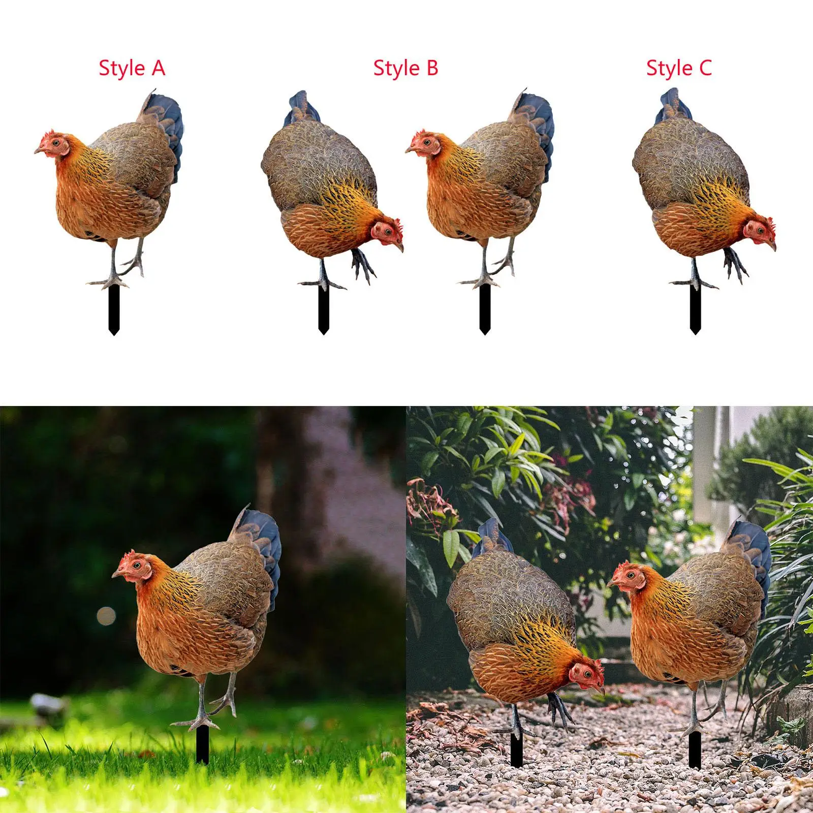 Hen Shape Garden Stake Realistic Decorative Patio Stakes Yard Art Gifts Garden Ornaments for Backyard Spring Porch Lawn Garden