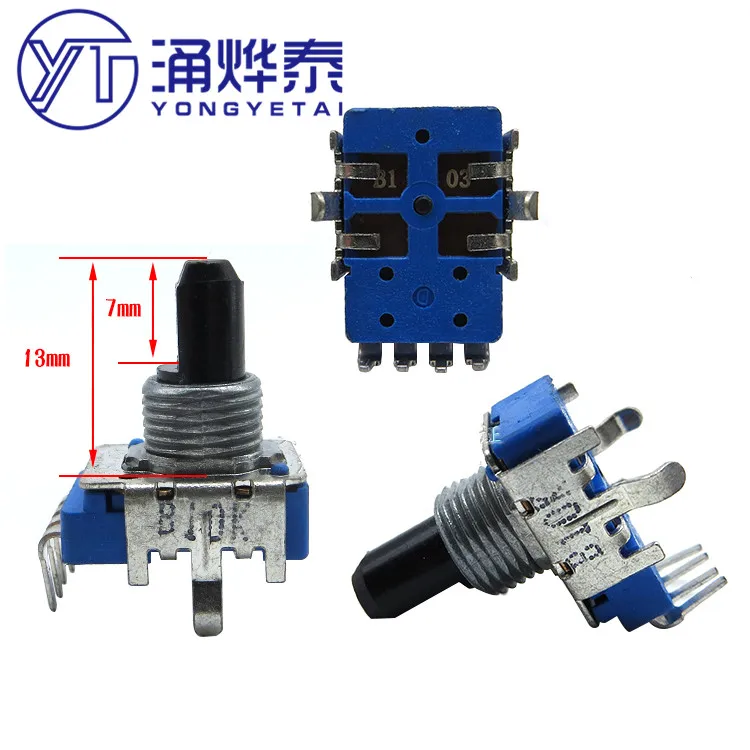 YYT 2PCS Musical instrument volume adjustment potentiometer RK11K type single B10K-15 half shaft