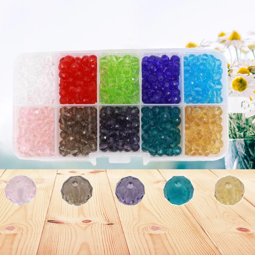 

500Pcs 6mm Glass Beads Crystal Flat 10 Colors DIY Jewelry Making Spacer Beads for Bracelets Necklaces Glass Bead