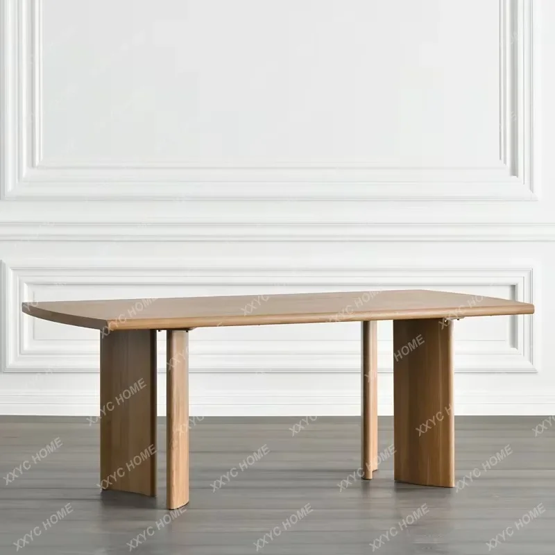 Jmodern simple log wabi wind  model room home living room creative solid wood rectangular dining table