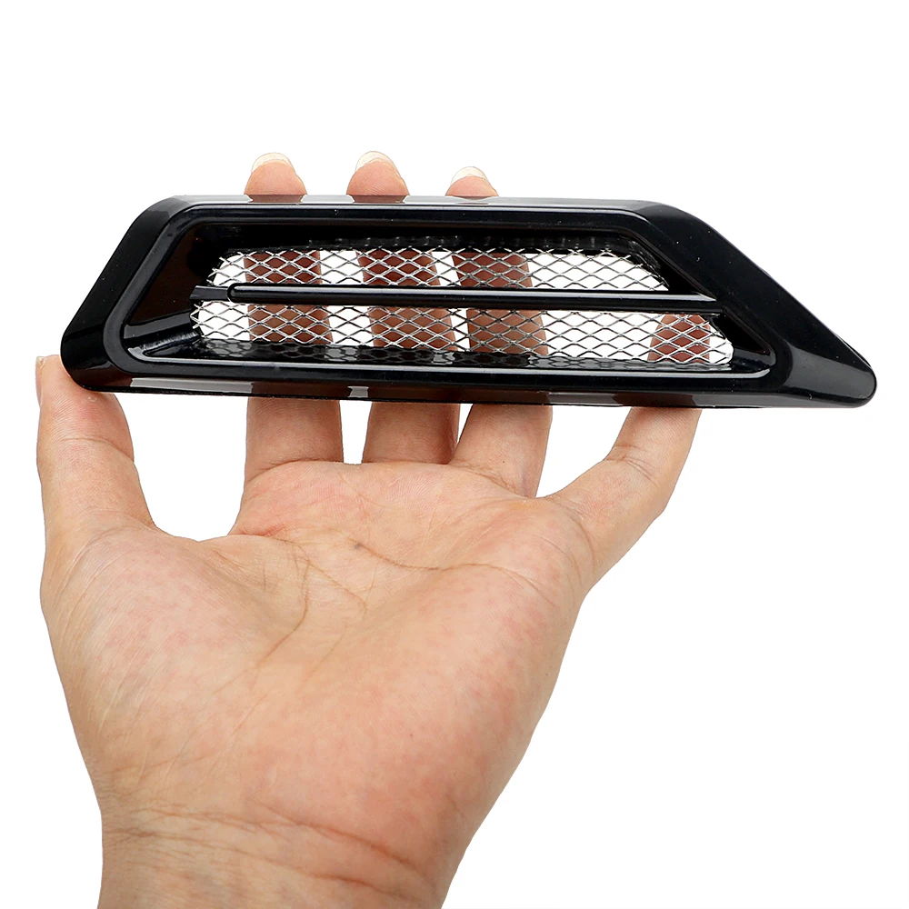Pegatinas 3D de 2 piezas para coche, diseño creativo de branquias de ventilación falsas, decoración de puerta de capó, accesorios para coche todoterreno 4x4