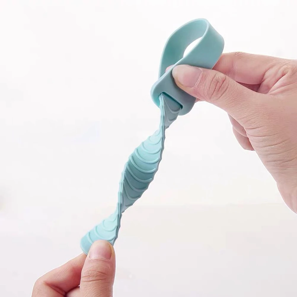 

7 pcs Toilet Seat Lifter Blue Tpr Cuttable Lid Accessory For Avoid Touching Sanitary Strap Strong Adhesive Stick Bathroom