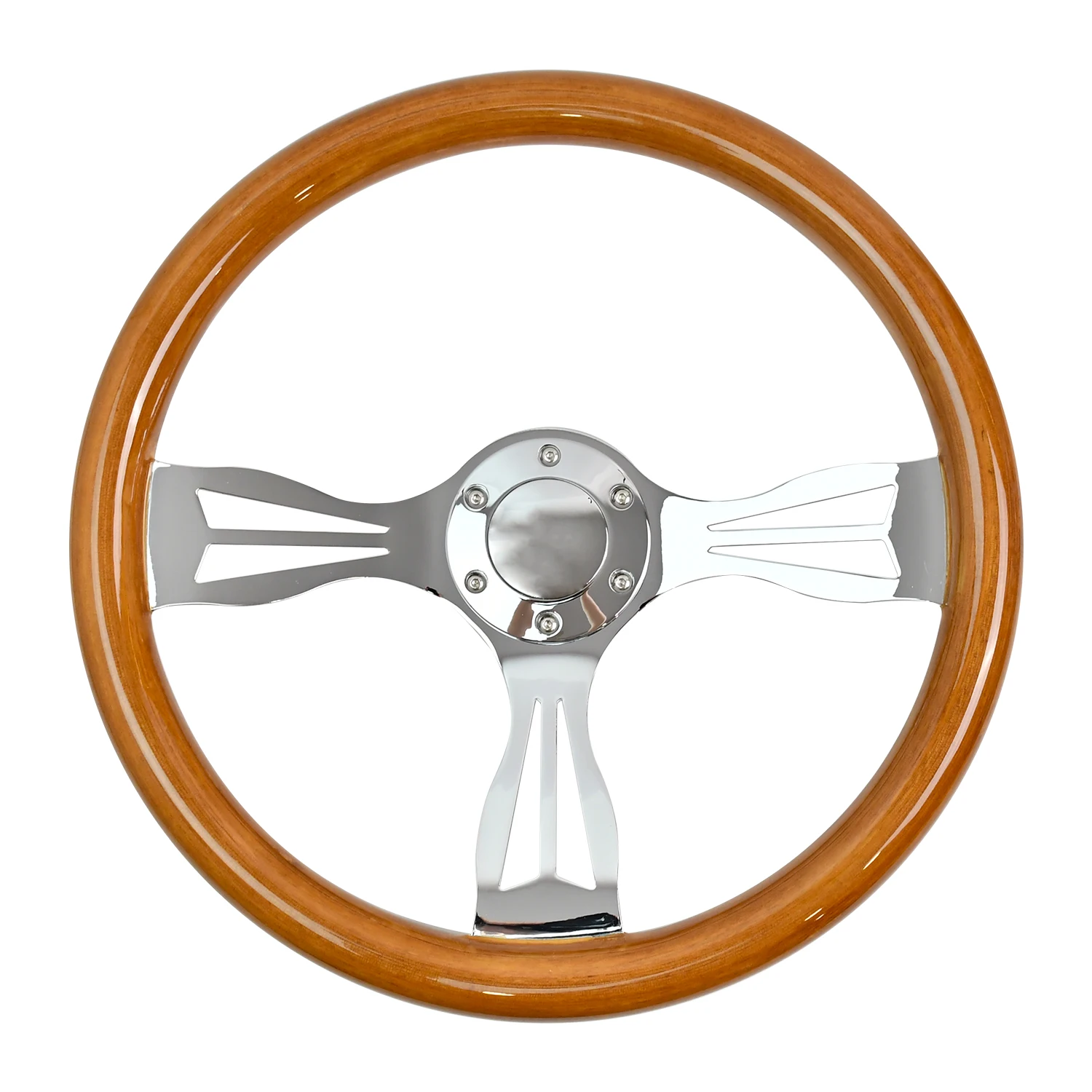 Promoción por Tiempo Limitado: Volante Universal de Madera Sólida de 380 mm para Automóvil