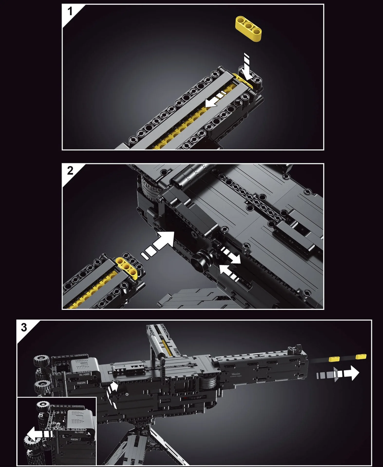 14009 重機関銃 1399 個組み立てられたビルディングブロックレンガ銃シリーズモデル子供のおもちゃ男の子の誕生日プレゼント