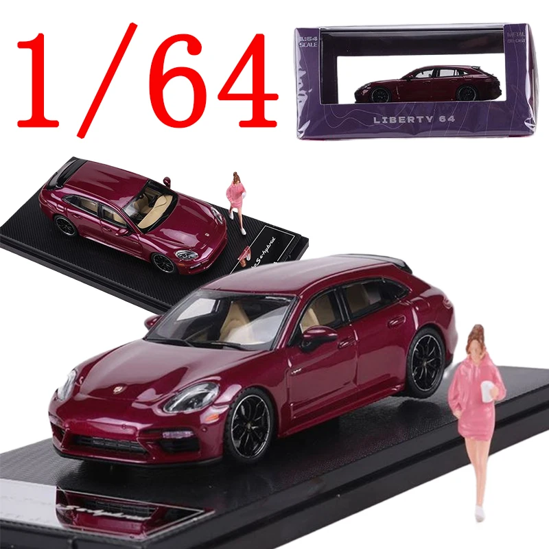 Liberty diecast 1/64 escala porsche liga modelo carros porsche pamela turbo s roxo jogar veículos brinquedos para meninos presente caixa original