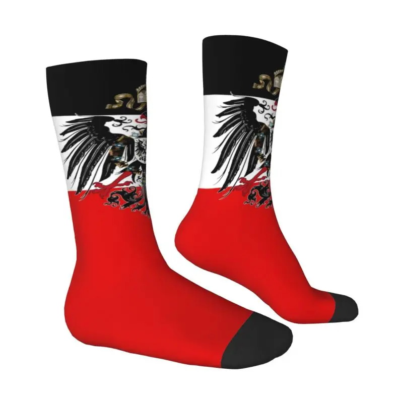 German Empire Flag Germany Men Women Crew Socks Unisex Kawaii 3D Print Coat of Arms Dress Socks