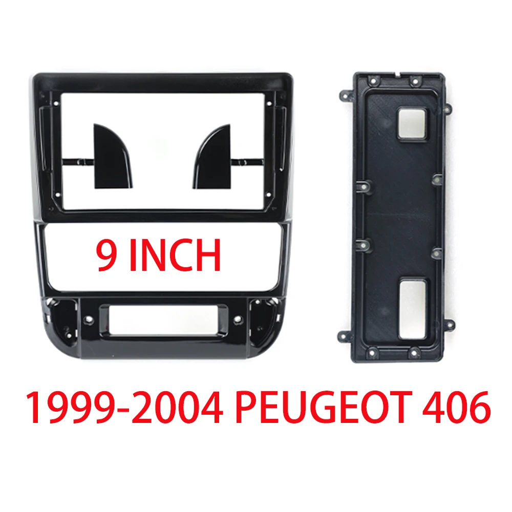 9 Inch Car Radio Fascia Frame For Peugeot 406 1995-2005 Panel Dash Kit Install Facia Console Audio Bezel