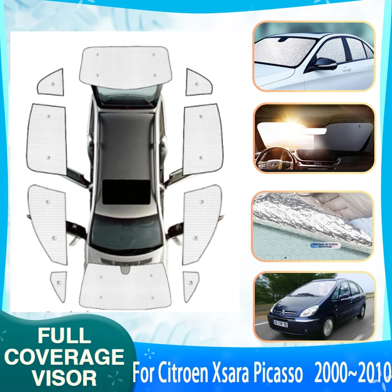 

Full Coverage Sunshades For Citroen Xsara Picasso 2000~2010 Car Front Rear Side Sunscreen Window Sunshade Cover Car Accessories