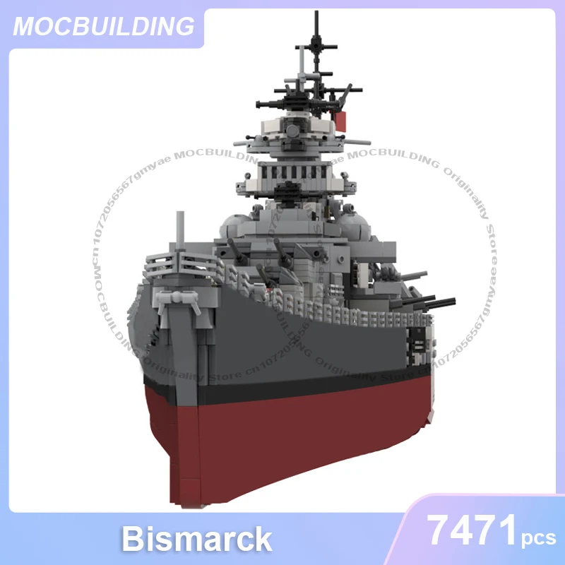 

Корабль Бисмарка масштаб 1:200 модель MOC строительные блоки DIY сборка кирпичей коллекция дисплей креативные транспортные игрушки подарки 7471 шт.