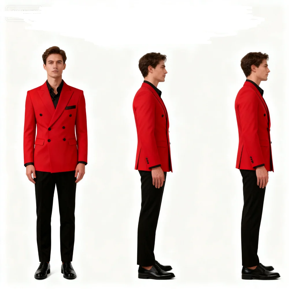 

Бордовый пиджак с шалью и лацканами, двубортный удобный облегающий свадебный пиджак, модный топ для выпускного вечера для мужчин